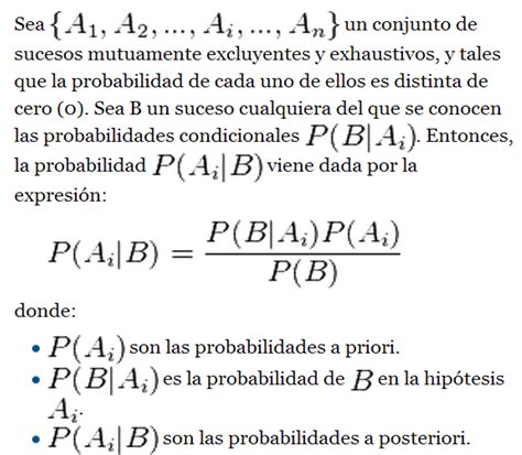 Probabilidad Y Estadistica Teorema De Bayes