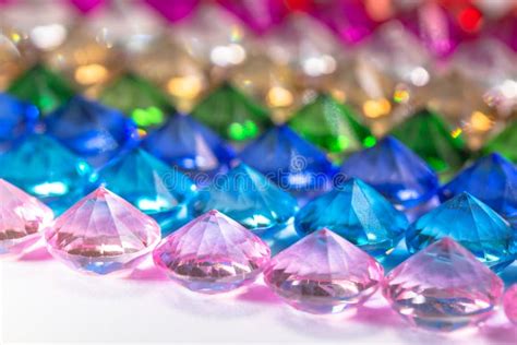 Colorful Diamonds In White Background Stock Photo Image Of Diamonds