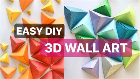 Easy 3d Wall Art Using Paper Origami Pyramid Youtube