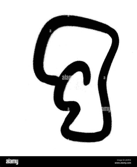 Graffiti Bubble Font Number 7 In Black On White Stock Vector Image