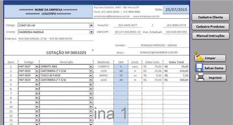 Planilha Excel Cadastro De Clientes E Produtos Orçamento R 2990
