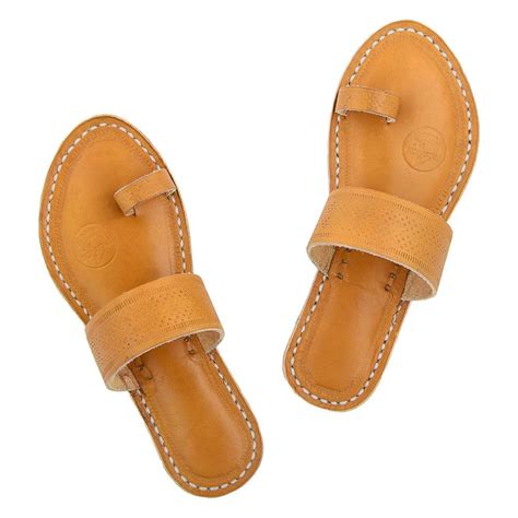 Kolhapuri Chappals Indian Sandal Toe Ring Sandals Leather Slippers
