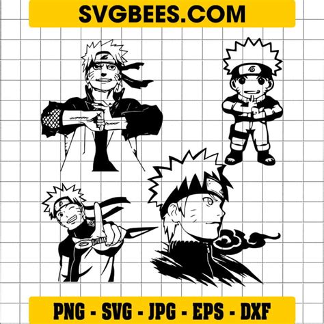 Cartoon Naruto Characters Svg Mockup And Png Svgbees