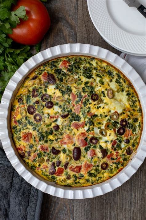 Mediterranean Frittata Spinach Frittata With Olives And Tomatoes