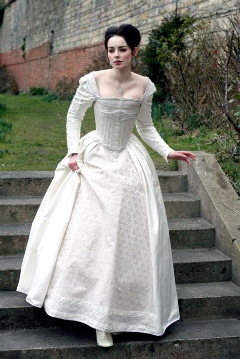 Margorzata White Silk Elizabethan Wedding Gown With 3500 Crystals