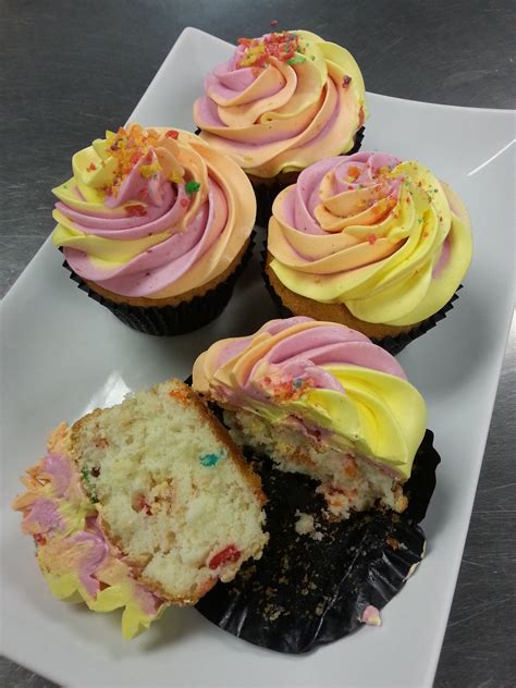 These are fruity pebble cupcakes with tutti frutti frosting. Hot seller. | Fruity pebble 