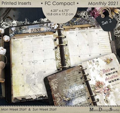 Monthly Planner Refill 2021 Franklin Covey Compact Pocket Etsy