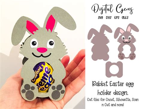 Rabbit Easter egg holder design, SVG / DXF / EPS files | Easter egg