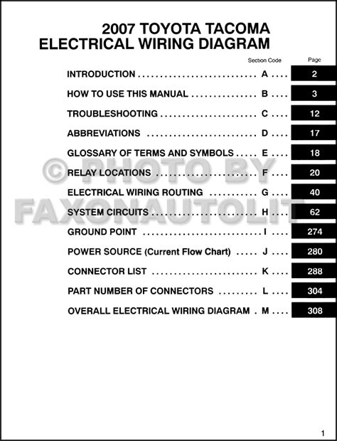 Terminal number function 7 core wire colour 1 indicator left yellow 2. 2007 Toyota Tacoma Pickup Wiring Diagram Manual Original