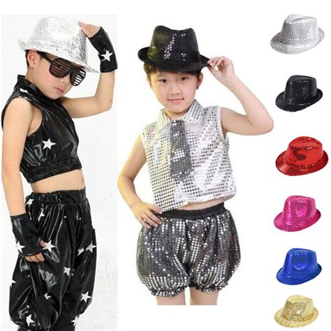 2015 New Brand Fashion Child Kid Dance Party Club Fedora Bling Sequin