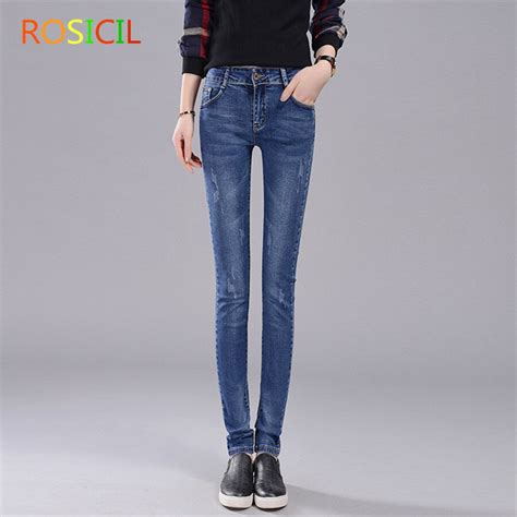 Rosicil Mid Waist Solid Trousers Women Casual Full Length Skinny Pencil Show Thin Hot Style