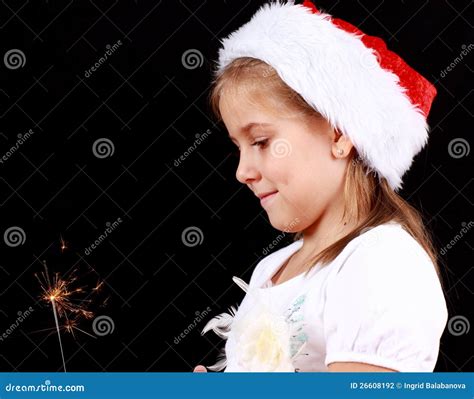 Girl Holding Sparkler Stock Photo Image Of Celebration 26608192