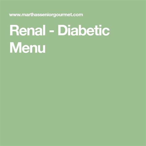 Renal Diabetic Menu Diabetic Menu Diabetic Recipes Desserts