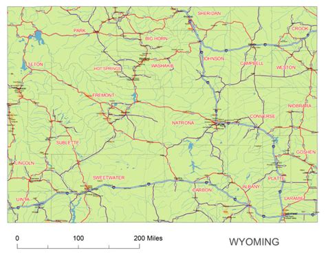 Preview Of Wyoming State Vector Road Map Your Vector