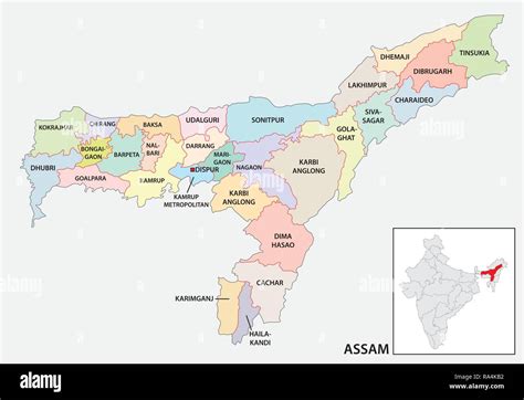 Assam Carte Banque Dimage Et Photos Alamy