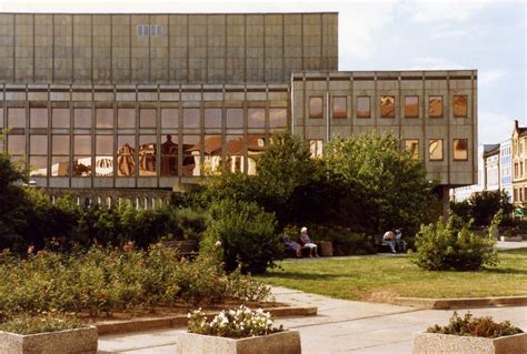 In eine zeit der vielfältigsten möglichkeiten, orte sind. Gera DDR 1989 Haus der Kultur | Built 1977-1981 by a ...