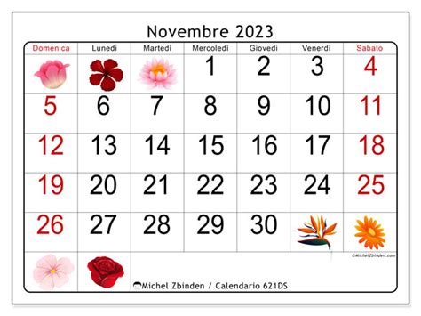 Calendario Novembre 2023 Da Stampare “621ds” Michel Zbinden It