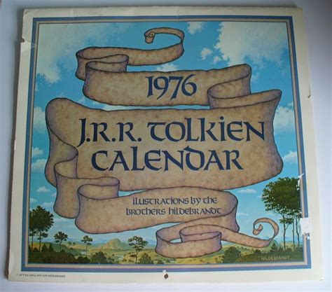 Jrr Tolkien Lord Of The Rings 1976 Calendar Bros Hildebrandt