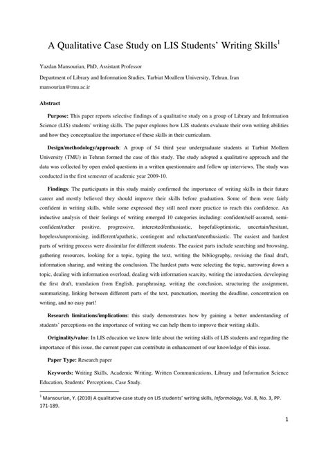 Students' persistence in a distributed. 017 Research Paper Example Of Case Study Format Nursing ...