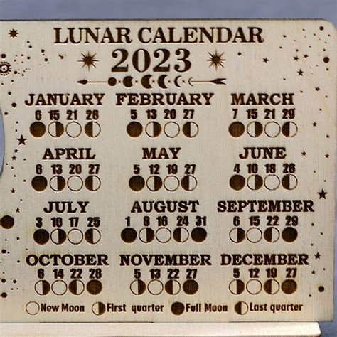 Calendario Lunare 2023 Svg Calendario Delle Fasi Lunari Svg Etsy Italia