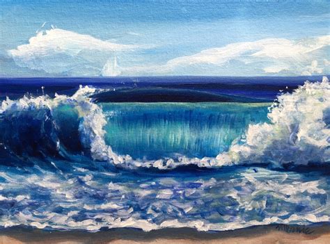 Molokai Wave Original Acrylic Painting Tropical Ocean Art