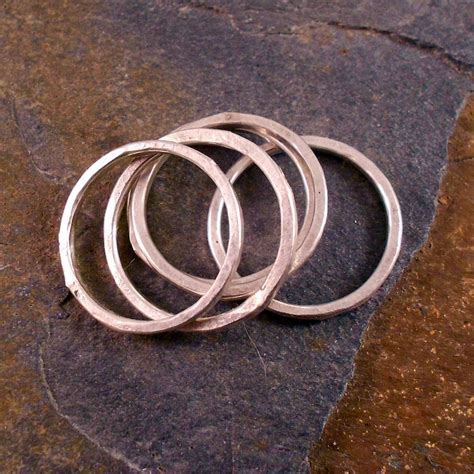 Sterling Silver Stacking Rings Set Of 5 Etsy