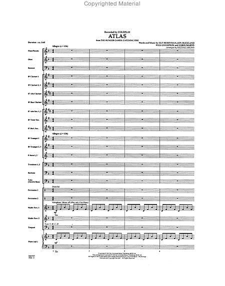 Atlas From The Hunger Games Catching Fire By Coldplay Sheet Music