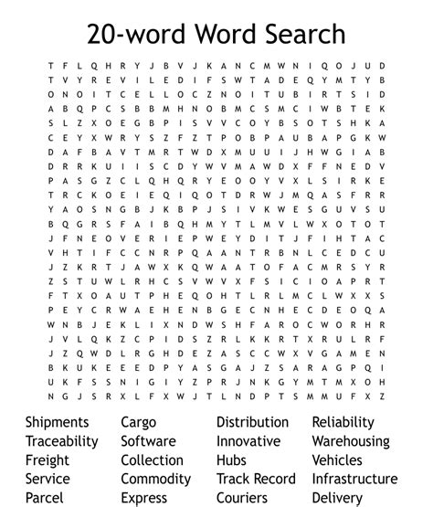 20 Word Word Search Wordmint