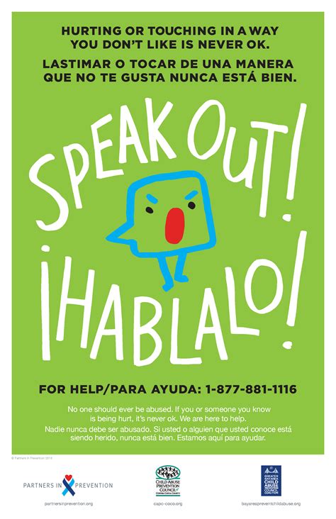 Speak Out Poster Partners In Prevention