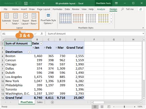 Pivot Table Layout Customguide