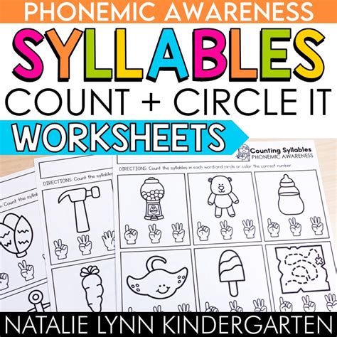 Counting Syllables Worksheets Phonemic Awareness Count And Circle