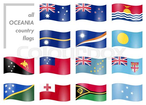 All Country Flags Of Oceania Stock Vector Colourbox