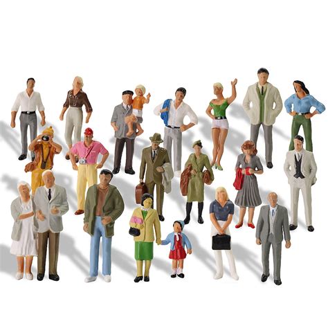 20pcs Model Trains O Scale Painted Figures 143 Scale Standing People
