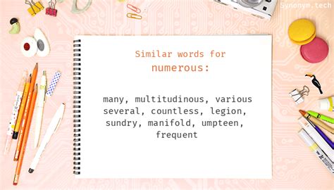 Numerous Synonyms Similar Word For Numerous