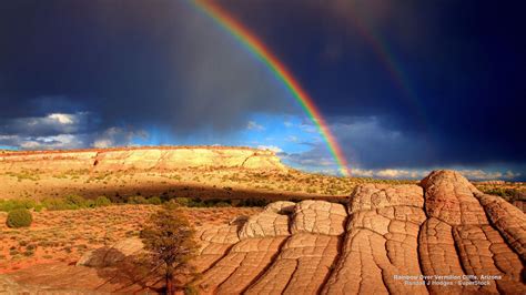Rainbow Over Vermilion Cliffs Arizona Nature