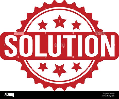 Solution Rubber Stamp Red Solution Rubber Grunge Stamp Seal Vector