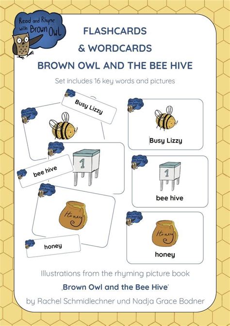Brown Owl And The Bee Hive Flashcards And Wordcards Material De La
