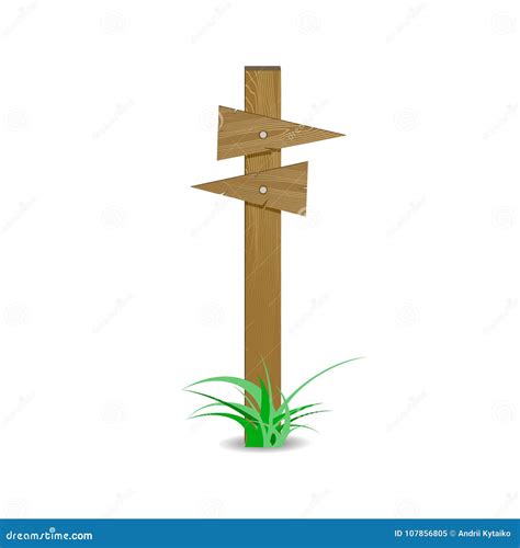 Wooden Signpost Board Arrow Directional Right Left Stock Vector
