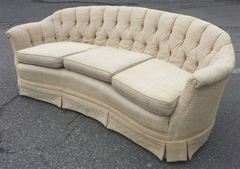 Hollywood Regency Curved Tufted Back Sofa Couch Haute Juice