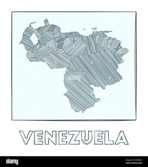 Sketch Map Of Venezuela Grayscale Hand Drawn Map Of The Country