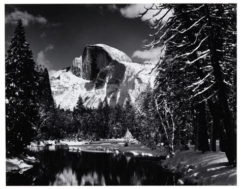 Ansel Adams 19021984 Half Dome Merced River Winter Yosemite
