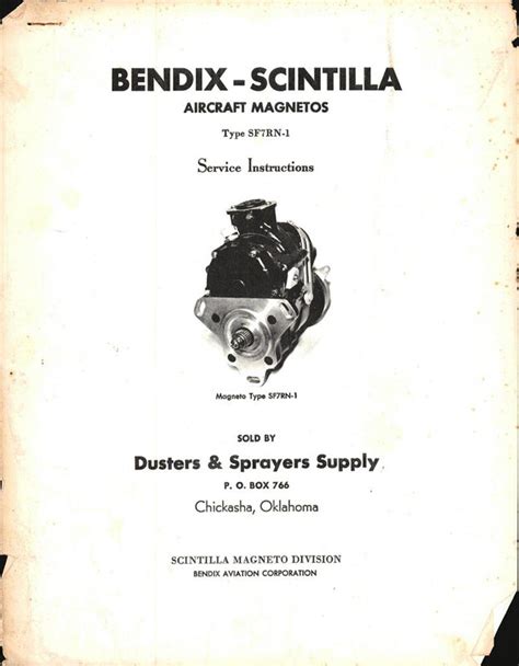 Service Instructions For Bendix Scintilla Magnetos Type Sf7rn 1