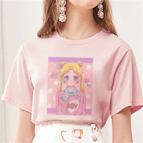 Cute Anime Print Female T Shirt Kawaiigroup