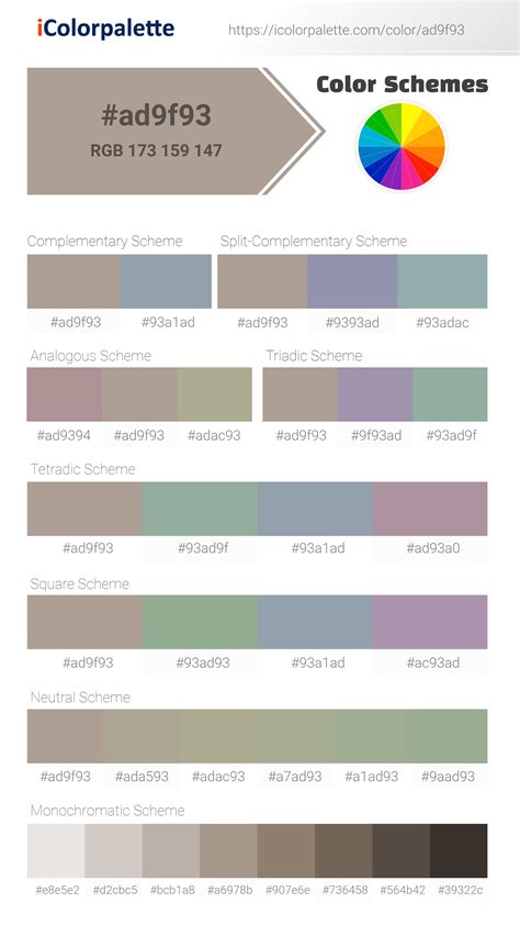 Pantone 16 0906 Tcx Simply Taupe Color Hex Color Code Ad9f93