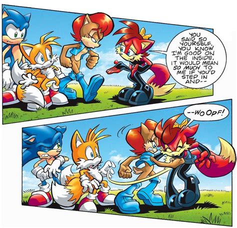 From Sonic Universe 15 Ooh Sally S Mad And Sonic And Tails Expressions In The Second Panel