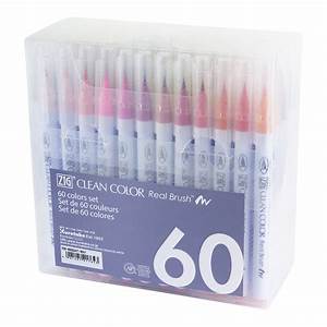 Zig Kuretake Clean Color Real Brush Pen 60 Set Markers N Pens