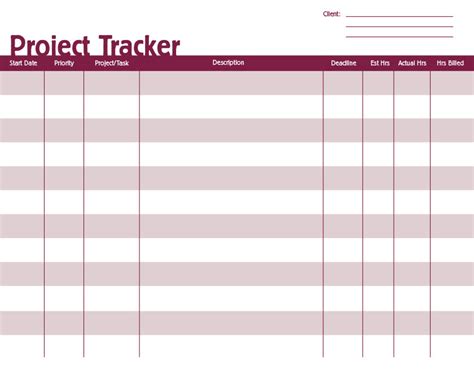 Free Printable Project Tracker Creative Center