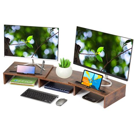 Buy Apobob Dual Monitor Riser Stand Ergonomic 3 Shelf Screen Laptop