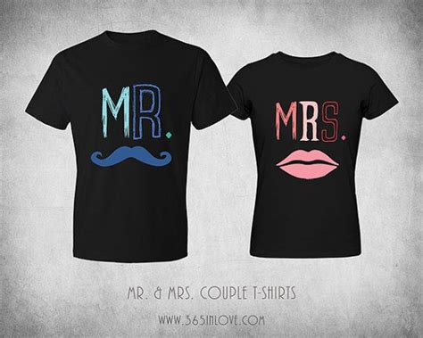 Cute Matching Mustache Mr And Lips Mrs Couple T Shirt Black And Only 3099 For The Set