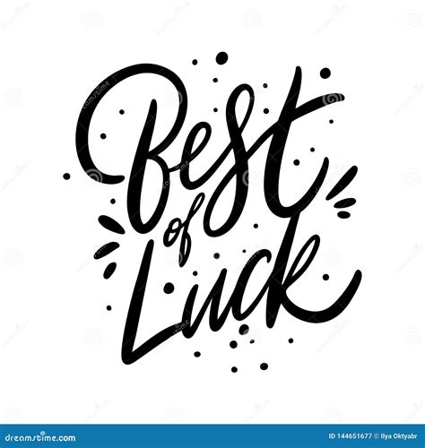 Best Of Luck Hand Drawn Vector Lettering Isolated On White Background